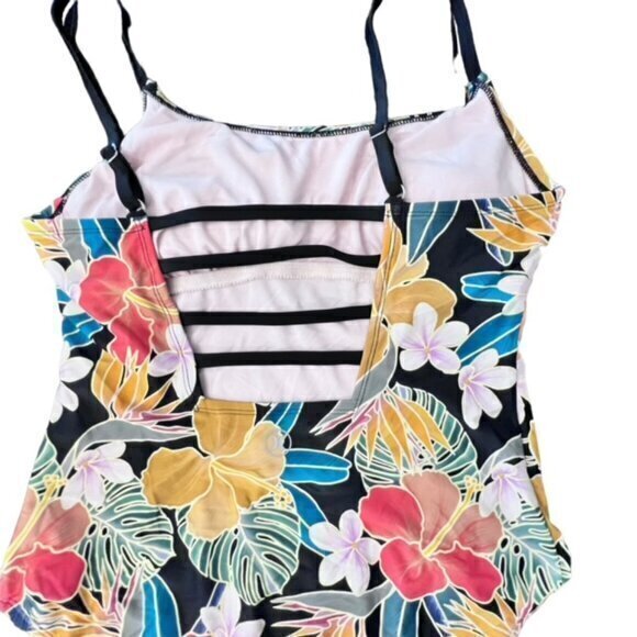 Hurley Swimsuit One Piece Size‎ XL Floral Tropical Print UPF 50 Bathing Suit EUC - Picture 2 of 12